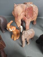 Large Lot of Wooden Elephants - 4