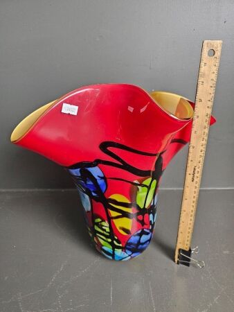 Large Murano Style Glass Vase