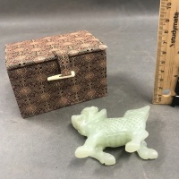 Carved Chinese Jade Temple Dog in Box - 3