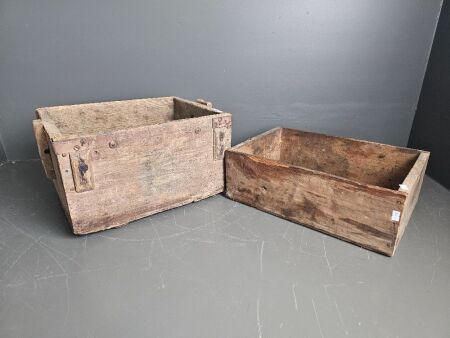 2 Vintage Wooden Crates