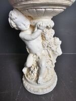 Cherub Pottery Bird Bath - 3