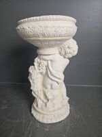 Cherub Pottery Bird Bath - 4