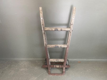 Vintage Wooden and Steel Wool/Sack Trolley