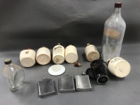 Box Lot of Vintage Ceramic Port & Whisky Flagons, Jugs, Bottles Etc - 3