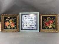 3 Framed Embroideries