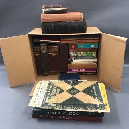 Box of Vintage Books inc Large Family Bible