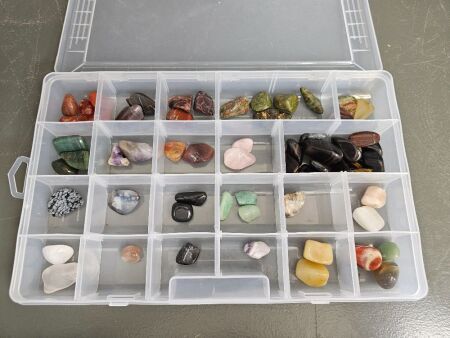 Tray of Polished Gemstones & Crystals