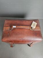 Mid Century Handmade Leather Travelling Train Case - 3