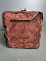 Mid Century Handmade Leather Travelling Train Case - 4