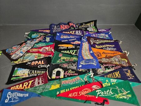 34 Vintage Pennants / Flags