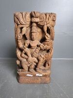 19th Century Carved Sandalwood Balinese Temple Panel