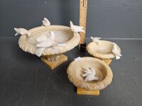 3 Marble Urns