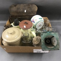 Box Lot of Ceramics, Glass, Bric-a-Brac etc