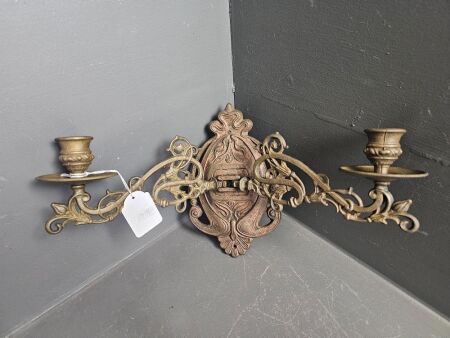 Vintage Brass Piano Candelabra 