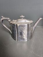 2 Silver Teapots & 2 Candle Sticks - 2