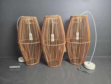 3 Large Hanging Cane Lights