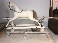 Antique Hand Shaped Timber Rocking Horse with Accessories for Completion - 2