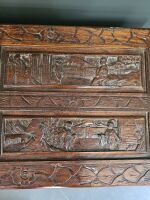 Large Carved Timber Blanket Chest - 4