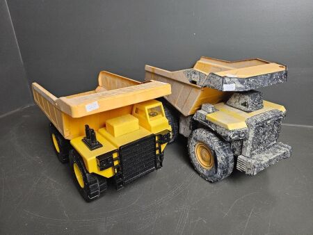 2 Metal Toy Dump Trucks