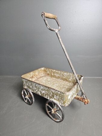 Small Vintage Kids Pull Along Cart