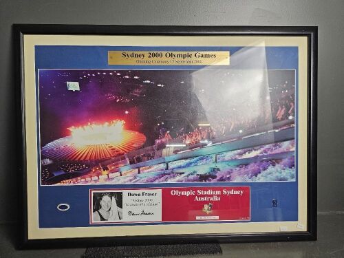 Framed Dawn Fraser Sporting Memorabilia