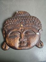 2 Timber Buddha Masks & Buddha Canvas - 4