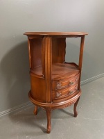 Oval Wooden Cabinet with two drawers - 4