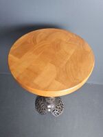 Graduated Brass Featured Table with Polished Wooden Top - 3