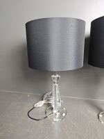 Pair Crystal Table Lamps with Black Shades - 3