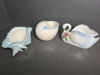 Three Porcelain Lustre Plant Holders