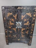 Asian Black Lacquered Cupboard - 2