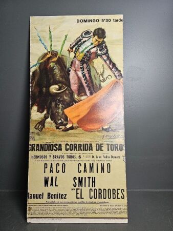 Vintage Grandiosa Corrida De Toros Poster on Board