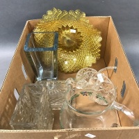 Box Lot of Glass & Crystal Vases, Dishes etc. - 2