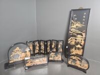 6 Asian Cork Art Pieces