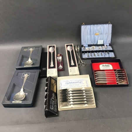 Collection of Silver Plate New in Box Cutlery