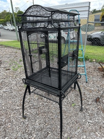 Metal Birdcage on Stand and Casters