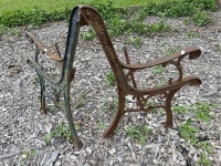 Pair of Heavy Cast Iron Bench Ends