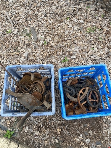 Mixed metal lot inc. wheels, brand, shovels etc