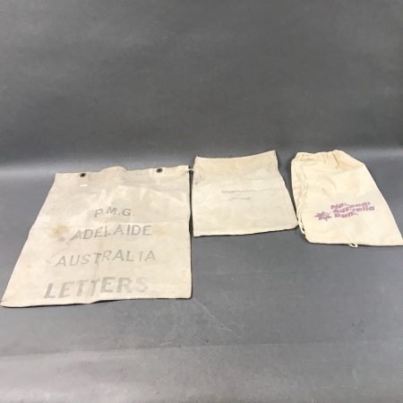 Vintage Adelaide Postmaster Canvas Letters Bag + 2 Others