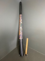 Large Black Decorated Didgeridoo