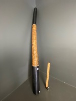 Large Black Decorated Didgeridoo - 3