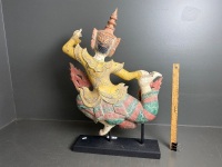 Carved Wooden Thai Dancer Statue  - 3