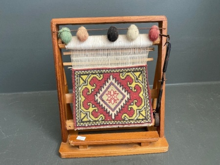 Small Vintage Desktop Weaving Loom