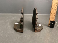 Pair Cast Iron and Painted Book Ends - 2