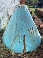 Large funnel shaped steel item