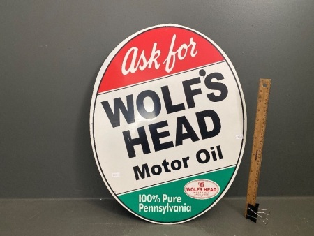 Wolfs Head Motor Oil (ex USA) Metal Sign