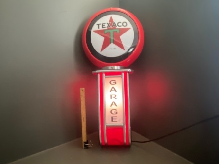 Texaco Garage illuminated globe and wall mount