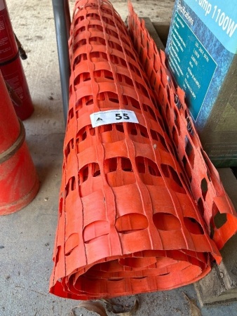 Small roll of poly safety barrier