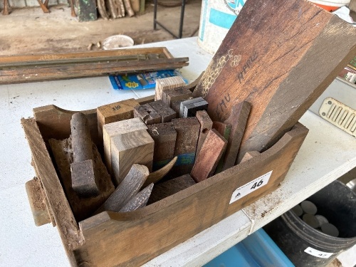 Wooden drawer containing knife handle timbers