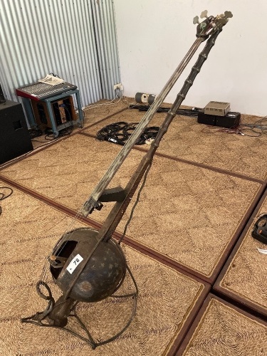 Unique Bass guitar didgeridoo metal art sculpture 